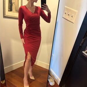 NWT Built in shape wear Red Long Sleeve Dress